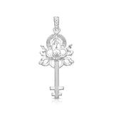 Green Tara Goddess jewelry with lightning bolt key pendant sterling silver Kaia Ra Spiritual Jewelry