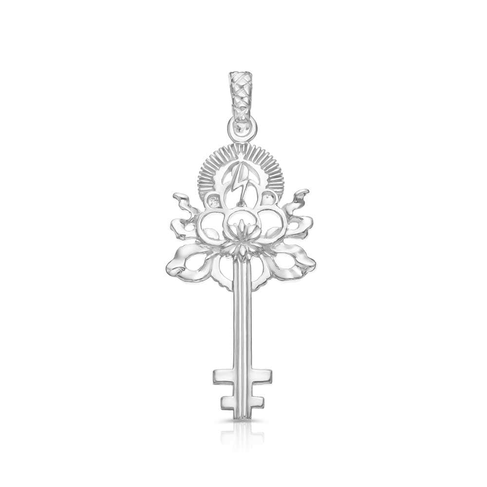 Green Tara Goddess jewelry with lightning bolt key pendant sterling silver Kaia Ra Spiritual Jewelry