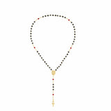 Mary Magdalene Black Madonna Rosary Black Crystals with Red Accents