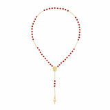 Mary Magdalene Rosary of Prosperity Red Crystals with Clear Accents