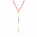 Mary Magdalene Rosary of Prosperity Red Crystals with Clear Accents