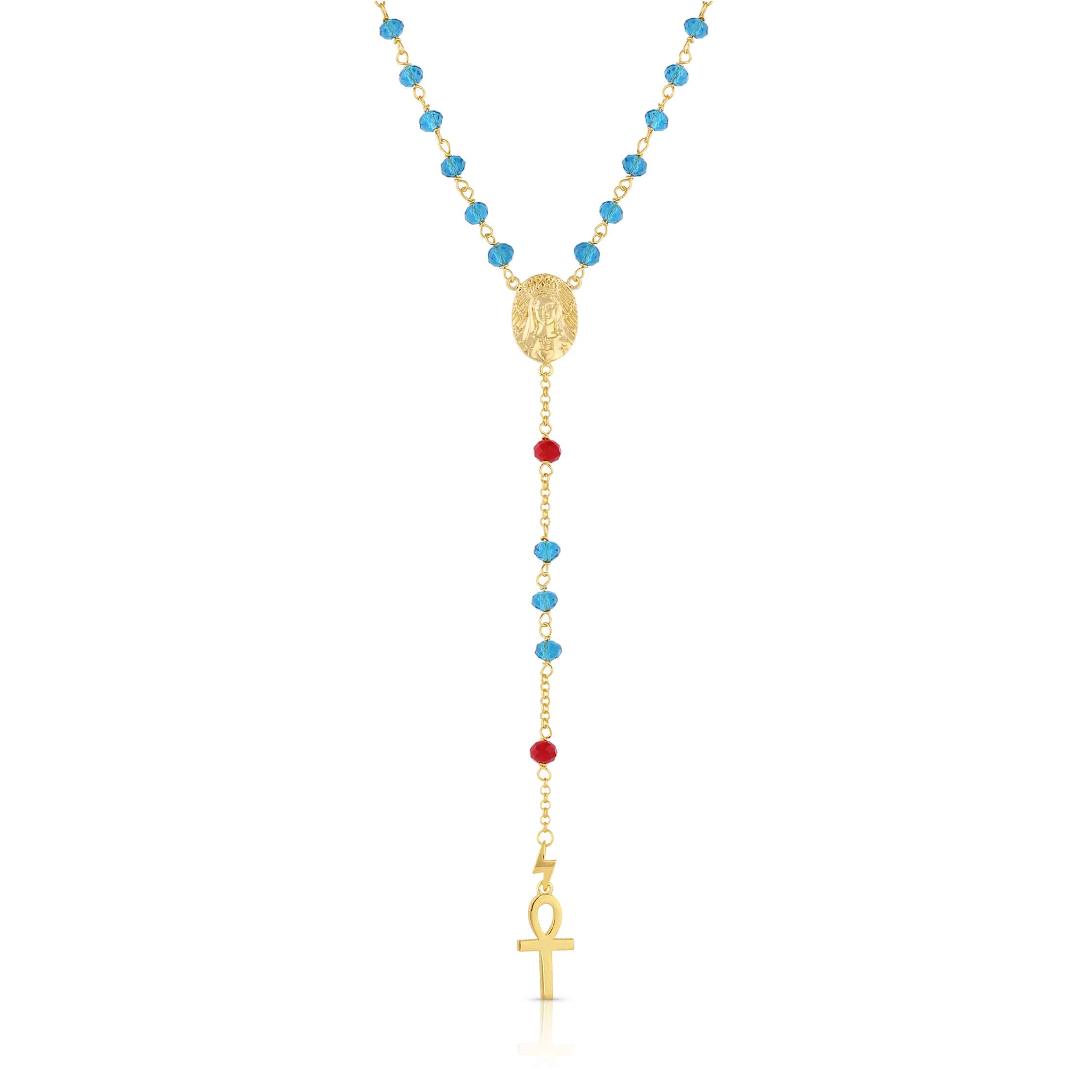 Mother Mary Rosary Divine Feminine Kaia Ra Blue and Red