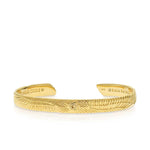 gold vermeil cuff bracelet with angel wings and dragon scales Kaia Ra Jewelry