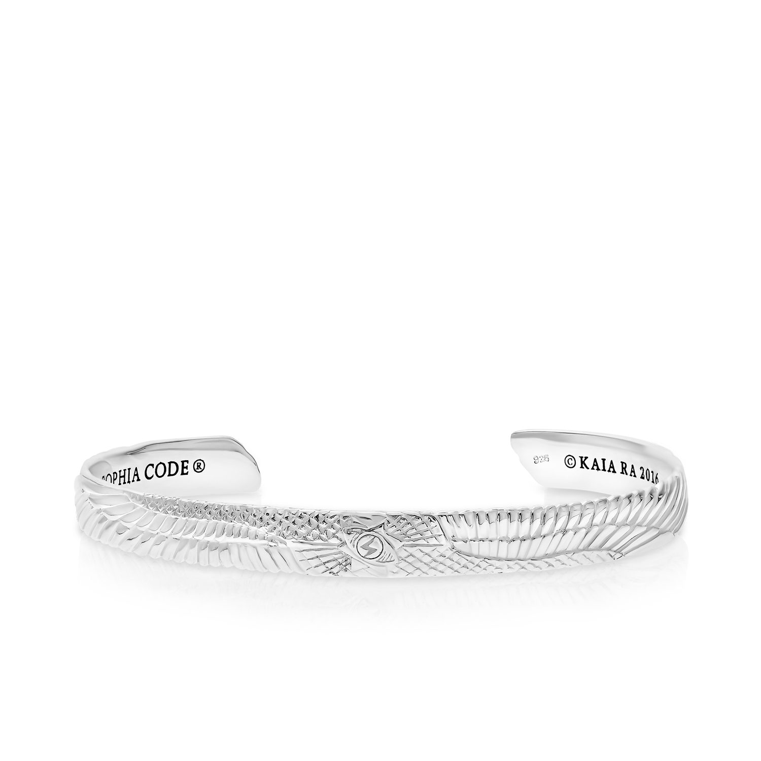 Silver bracelet dragon scales and angel wings kaia ra jewelry