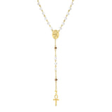 Joan of Arc Sovereignty Rosary White Crystals with Gold Accents