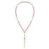 Mary Magdalene Rosary of Intuition Red Beads with Black Accents