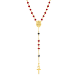 Mary Magdalene Rosary of Intuition Red Beads with Black Accents