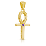 24K Gold Plate on Solid Brass/Large/Amethyst