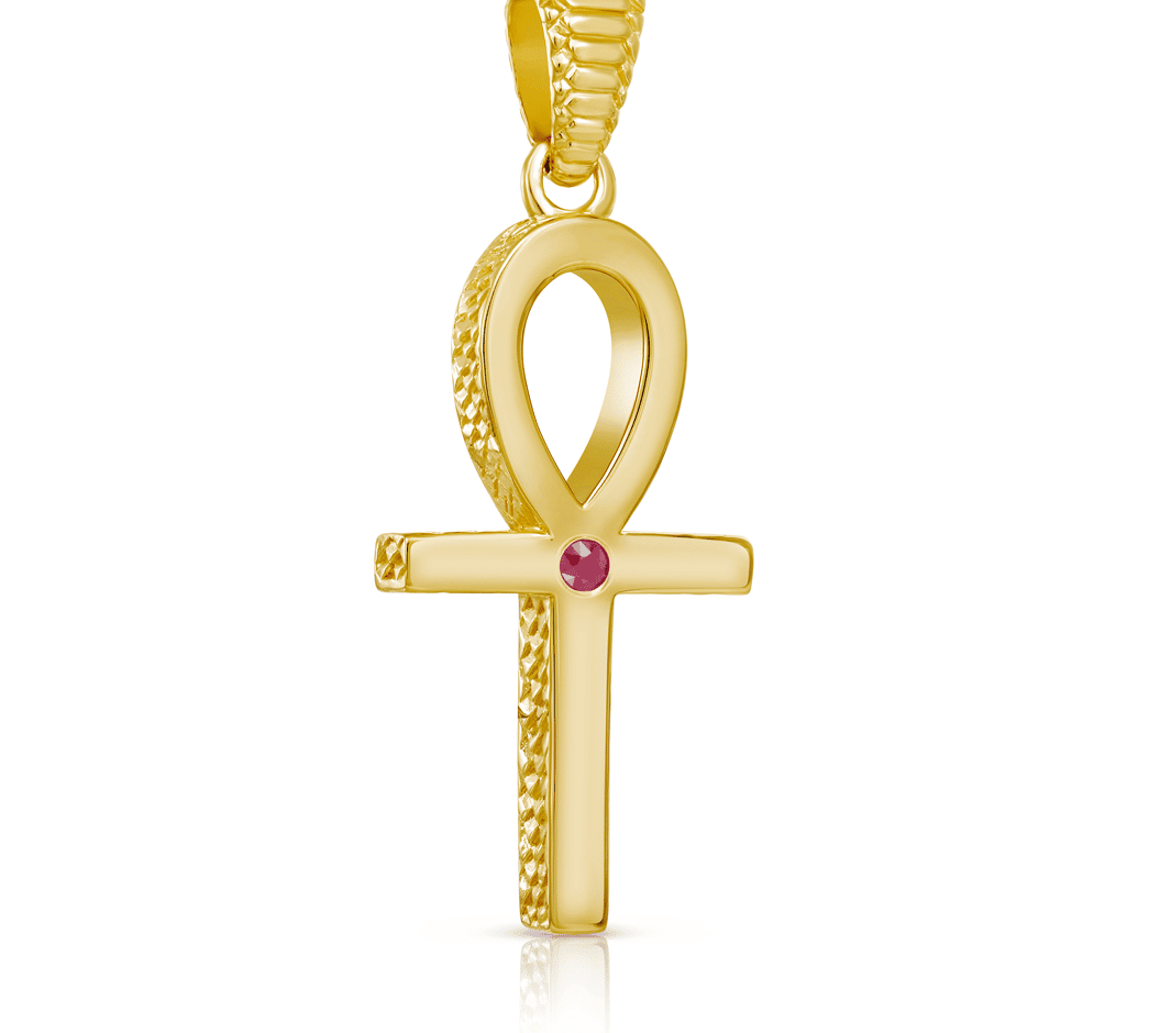 24K Gold Plate on Solid Brass/Large/Ruby