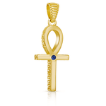 24K Gold Plate on Solid Brass/Large/Sapphire