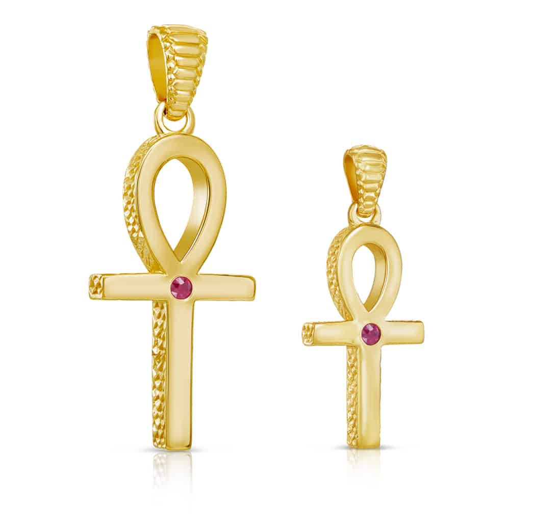 24K Gold Plate on Solid Brass/Small/Ruby,24K Gold Plate on Solid Brass/Large/Ruby