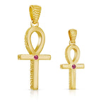 24K Gold Plate on Solid Brass/Small/Ruby,24K Gold Plate on Solid Brass/Large/Ruby