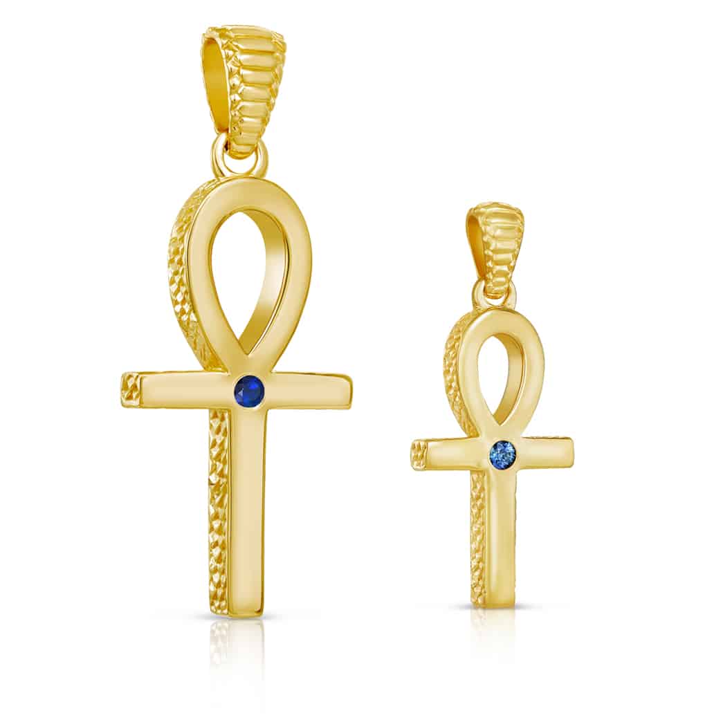 24K Gold Plate on Solid Brass/Small/Sapphire,24K Gold Plate on Solid Brass/Large/Sapphire