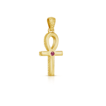 24K Gold Plate on Solid Brass/Small/Ruby