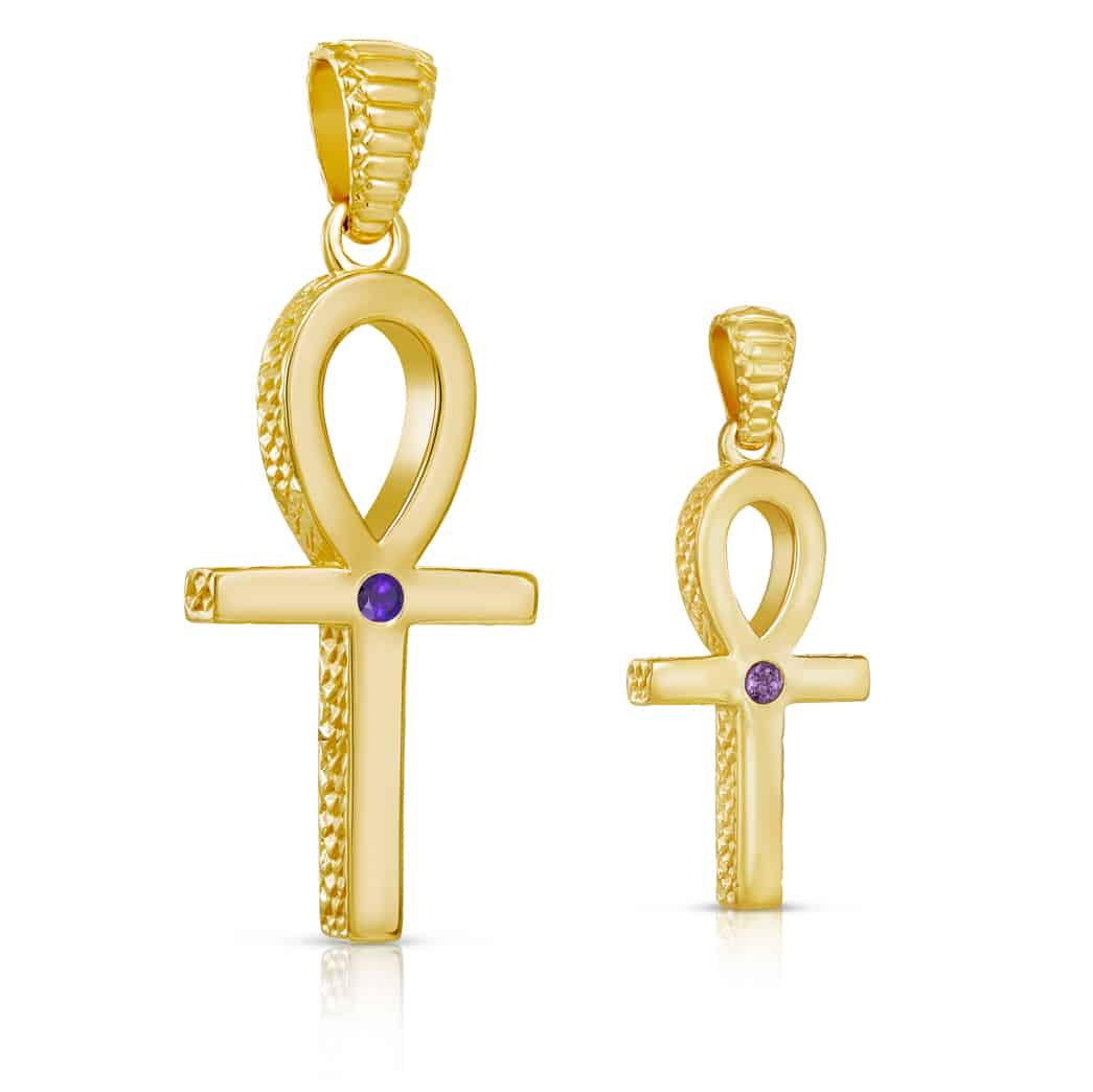 24K Gold Plate on Solid Brass/Small/Amethyst,24K Gold Plate on Solid Brass/Large/Amethyst