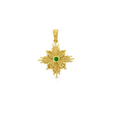 Green Tara Radiant Star Pendant with Emerald