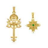 Green Tara Radiant Star Pendant with Emerald