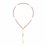 Mary Magdalene Rosary of Prosperity Red Crystals with Clear Accents