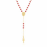 Mary Magdalene Rosary of Prosperity Red Crystals with Clear Accents