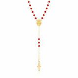 Mary Magdalene Rosary of Prosperity Red Crystals with Clear Accents