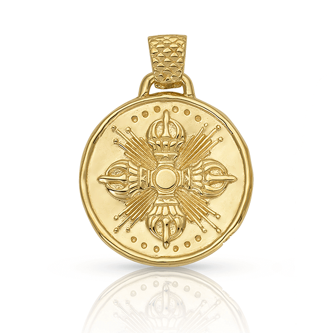 Green Tara Skydancer Pendant in Gold Plated Brass | Tare | Kaia Ra Jewelry | Bejeweled in Sovereignty | The Sophia Code