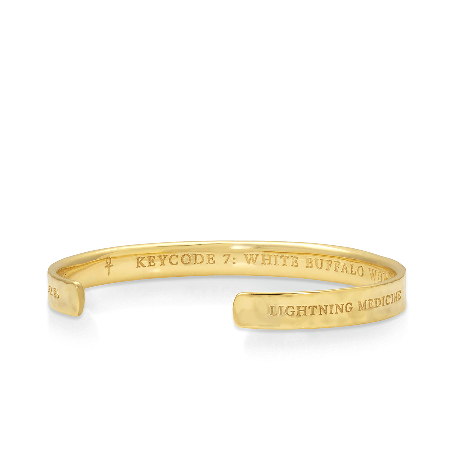 White Buffalo Woman Keycode 777 Wristlette in Gold Vermeil over Solid Brass | Kaia Ra Jewelry | Bejeweled in Sovereignty | The Sophia Code