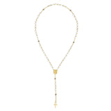 Joan of Arc Sovereignty Rosary White Crystals with Gold Accents
