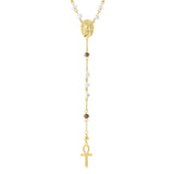 Joan of Arc Sovereignty Rosary White Crystals with Gold Accents