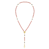 Mary Magdalene Rosary of Intuition Red Beads with Black Accents