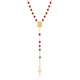 Mary Magdalene Rosary of Intuition Red Beads with Black Accents